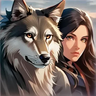 Bella and her pet wolf