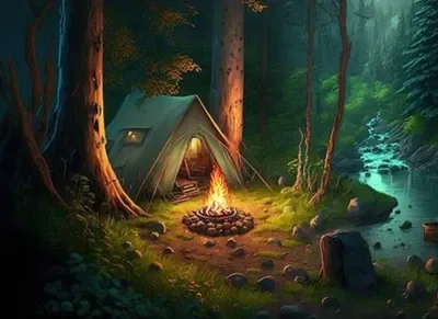 Camp fire with your dog