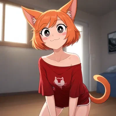 Dumbass Orange Cat-girl