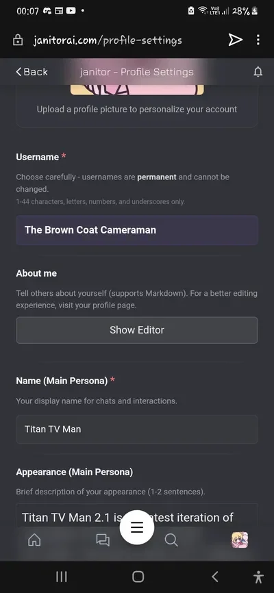 Friendly reminder that my main persona is still upgraded titan tv man