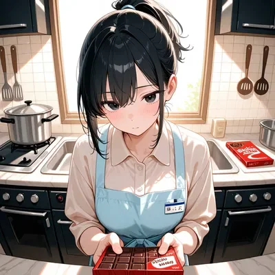 Making chocolate for her crush