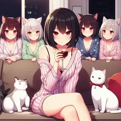 My Nekomata Wife and Kids! Kuroka and the Seven... and a half Catgirls