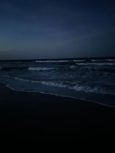 on a dark beach
