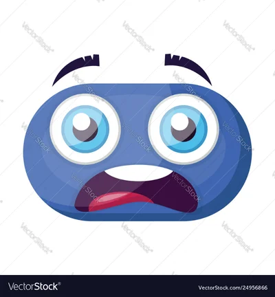ovular blue shocked emoji