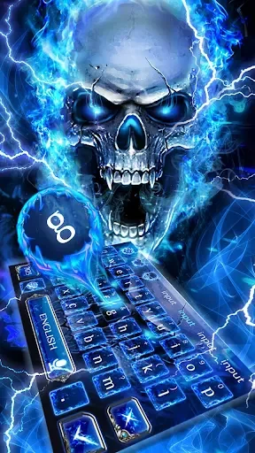 Blue Flaming Skull G