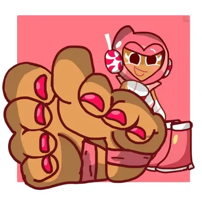 Pink choco cookie feet