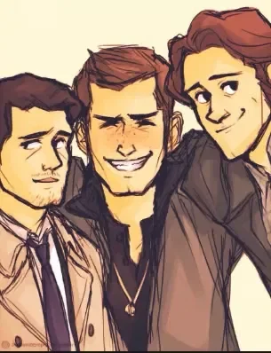 Sam, Dean, and Castiel