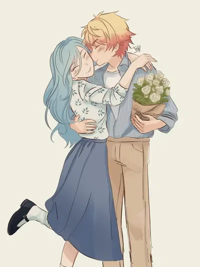 Shizuku Hinomori and Tsukasa Tenma