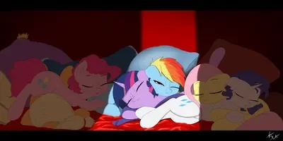 Snuggling with Mane Six