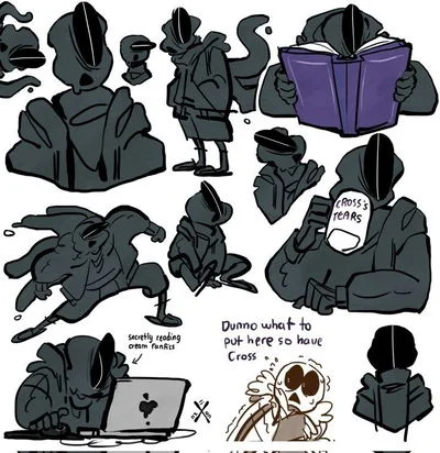 (Staremare) nightmare sans, dream, and cross