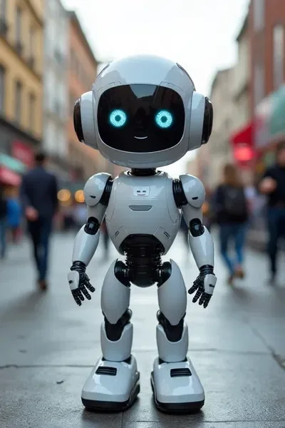SunnyBounce - a lively child robot, small in size.