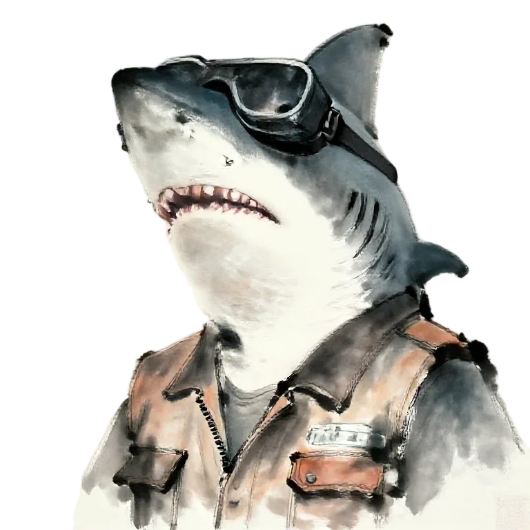 Shark Dock Mechanic · Ink Wash (Calm)