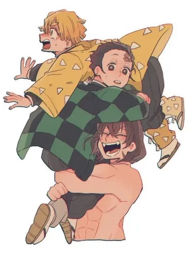 Tanjiro, Inosuke, and Zenitsu
