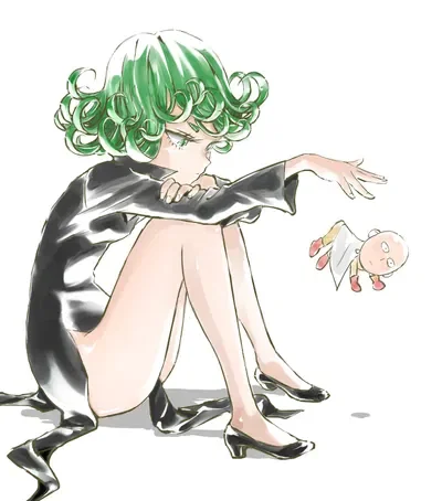 Tatsumaki | Scratched your back and went dead in the eyes.