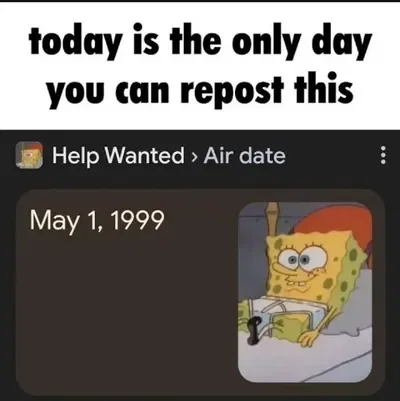 Today is the only day you can repost this