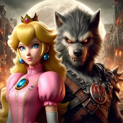 werewolf and Princess Peach