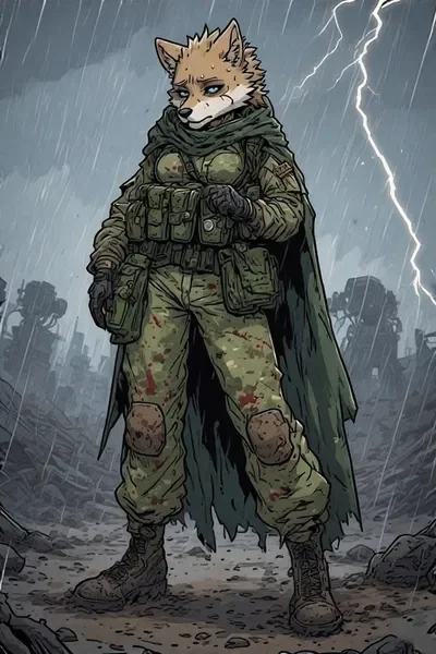 Wolf girl soldier
