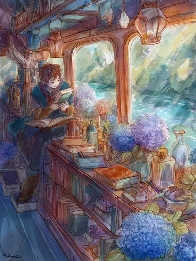 Your very own quirky magical shop! On a ship! || Hydrangea's Curio & Books Floating Shop